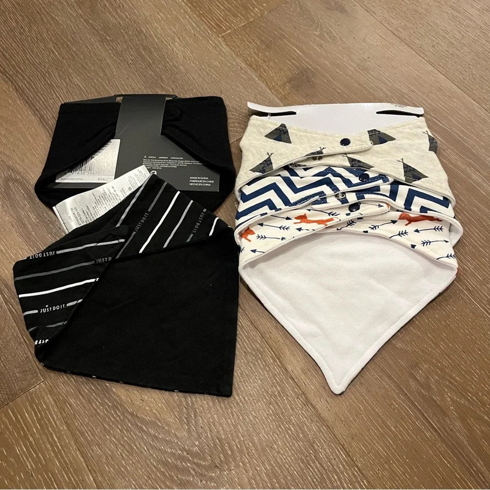 Nike Baby Bandana Bib Set of 5 Black Red Gray White